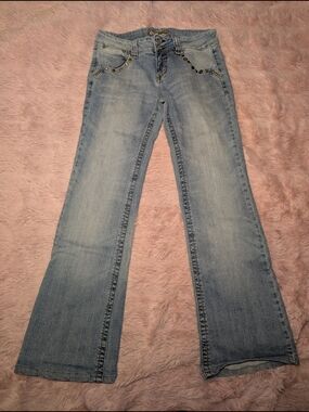 Y2K Vintage C'est Toi Light Blue Women’s Bootcut Jeans with Stud Detail